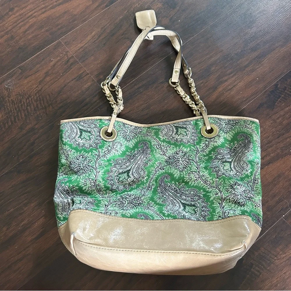 [Anne Klein] Green Paisley Pattern Purse